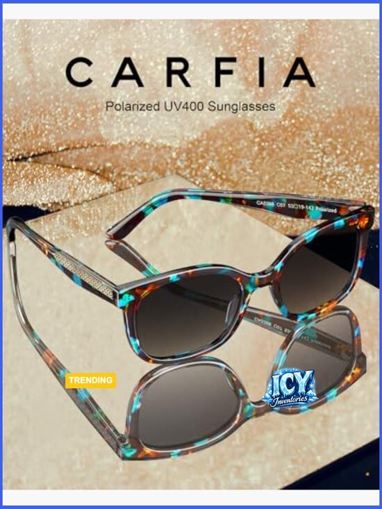 Retro Cat Eye Acetate Sunglasses for Women, Polarized UV Protection with main image 6